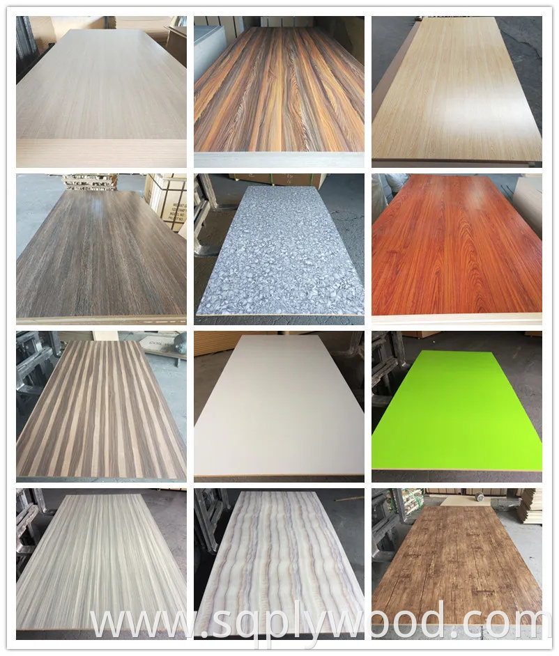 E0/E1/E2/Embossed/UV Glossy/Teak/ Melamine/Wood Veneer Wood Grain/ Solid Color Laminate Panels/Sheet/Timber MDF for Decorative/Furniture/Building/Construction